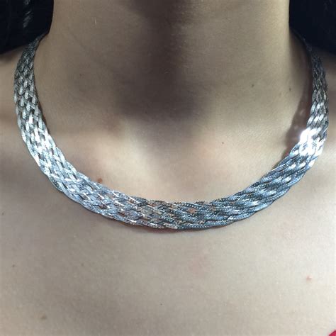 Comprar Colar Prata Trançado Barato&nbsp;Preço