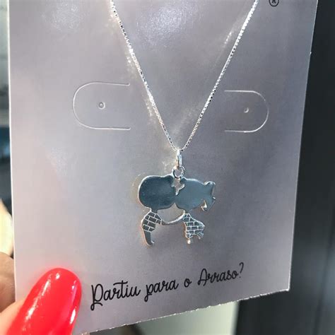 Comprar Colar Prata Namorados Barato&nbsp;Preço